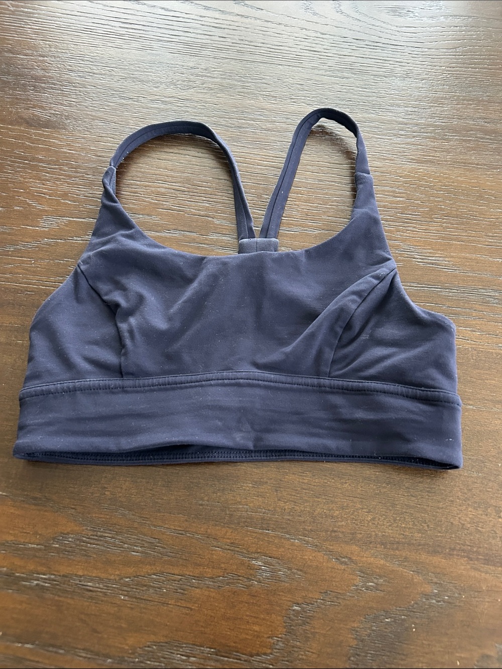 lululemon athletica navy seamless scoop-back sports bra